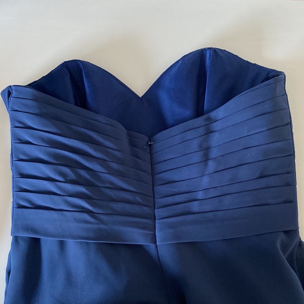 Allure Bridals - Navy Blue Strapless Short Cocktail Formal or Bridesmaids Dress - Picture 5 of 7